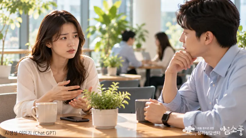 상대방의 반응을 지나치게 의식하는 모습